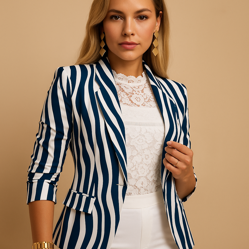 Neda | Blazer con Estampado y Solapa