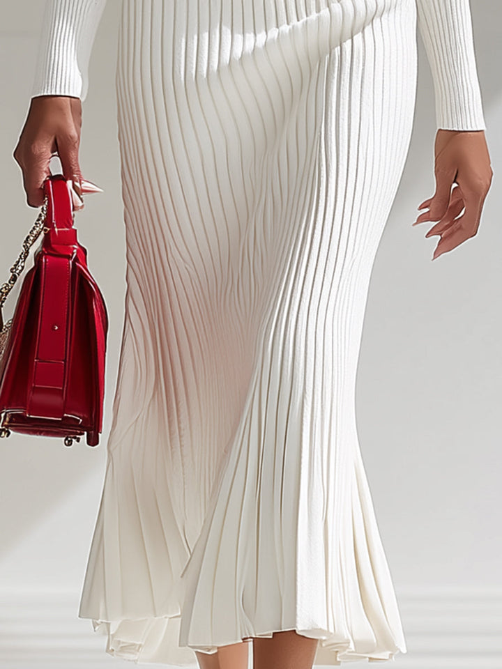 Rosalba | Vestido Maxi de Lana Blanca Elegante