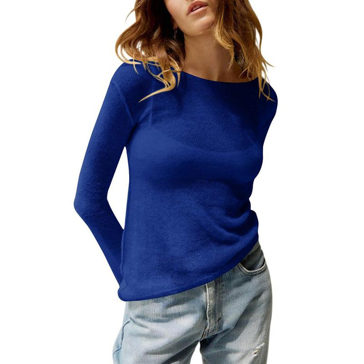 Mharla | Blusa de Manga Larga Transparente Ligera para Verano