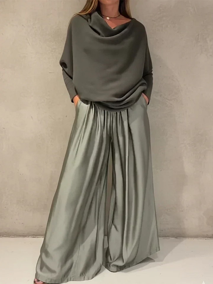 Conjunto Elegante Off-Shoulder Georgina – Sofisticación Moderna con un Caída Impecable