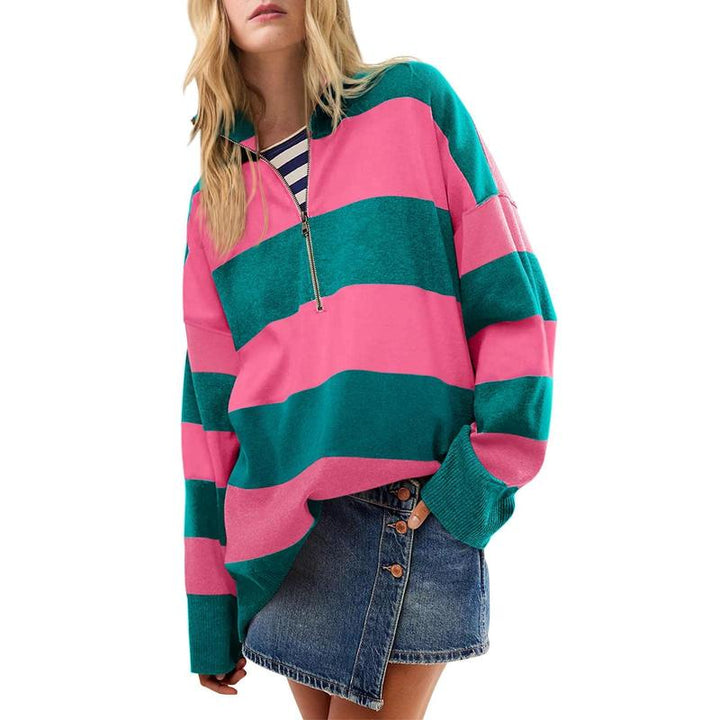 Autumn | Suéter de Cuello Alto Oversized Estiloso con Detalle de Media Cremallera