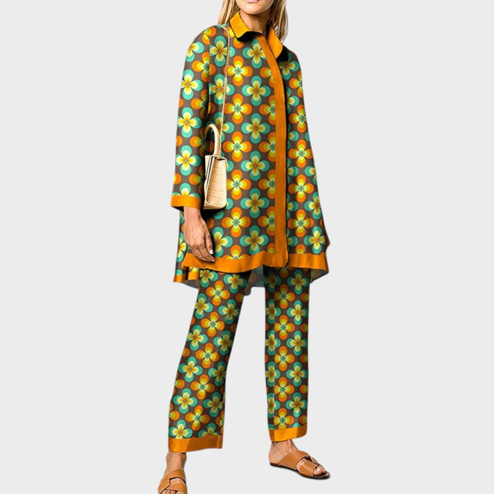 Zavira | Conjunto de Dos Piezas con Estampado Vintage