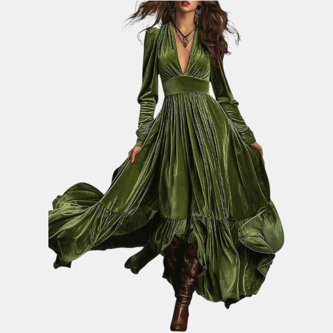 Salomé | Vestido Maxi de Terciopelo Elegante