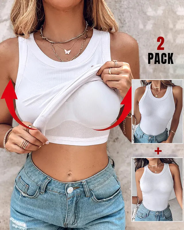 Dasha | Camiseta sin mangas con sujetador incorporado (Paquete de 2)