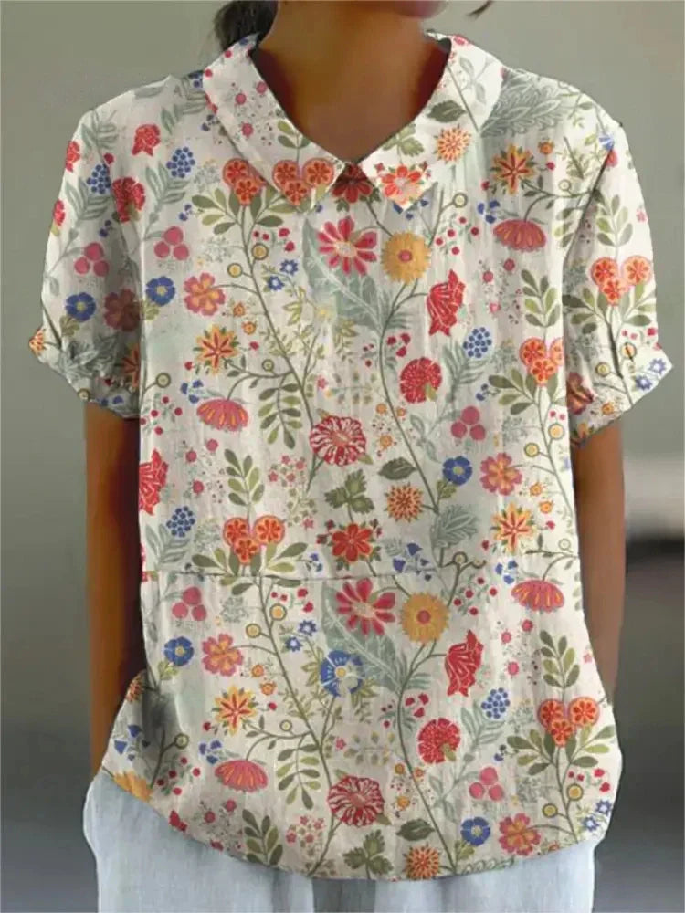 Marlene | Camisa de Impresión Vintage para Mujeres