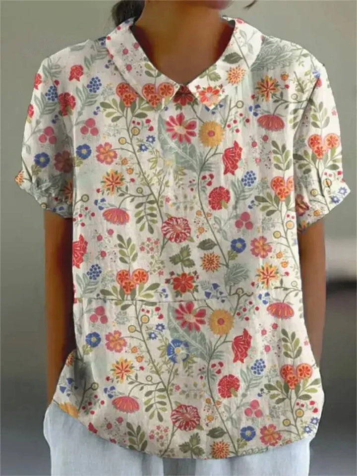 Marlene | Camisa de Impresión Vintage para Mujeres