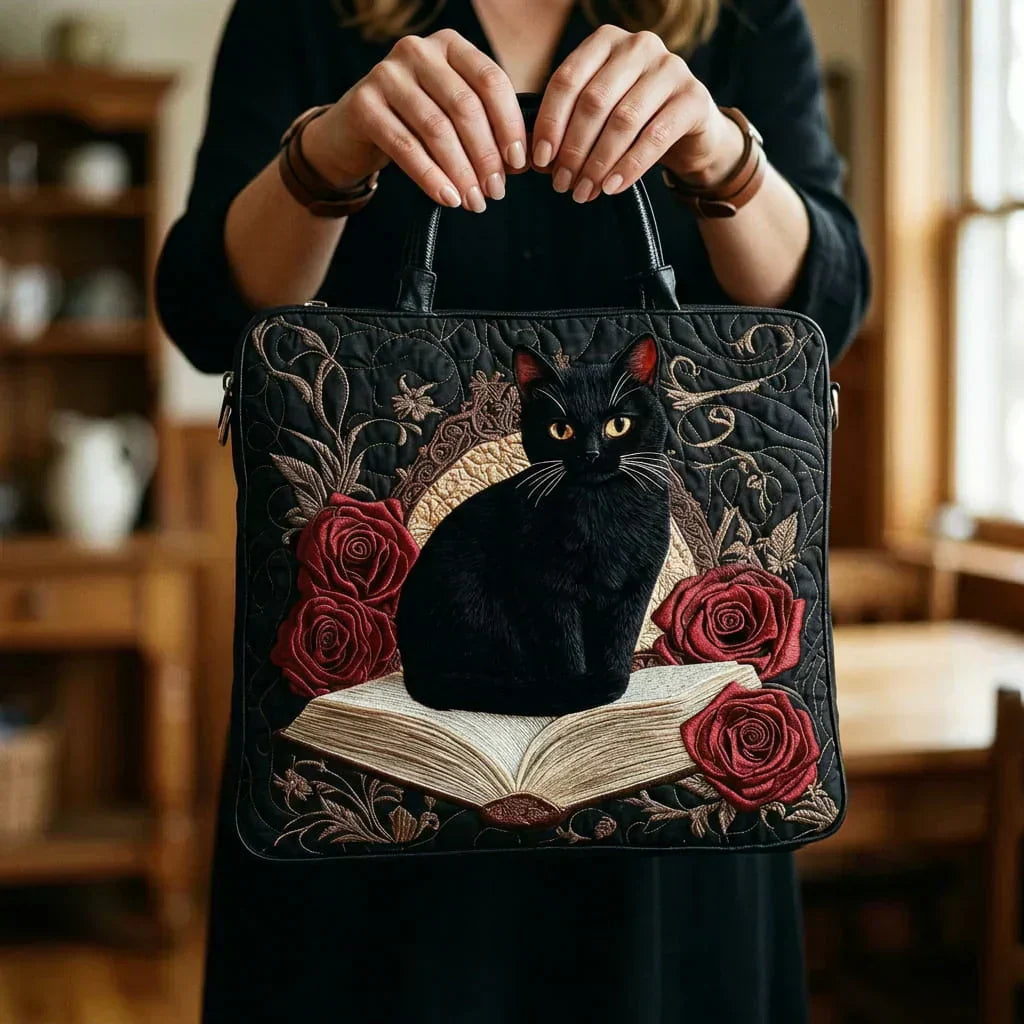 Cartera Artesanal | Gato Negro y Libros