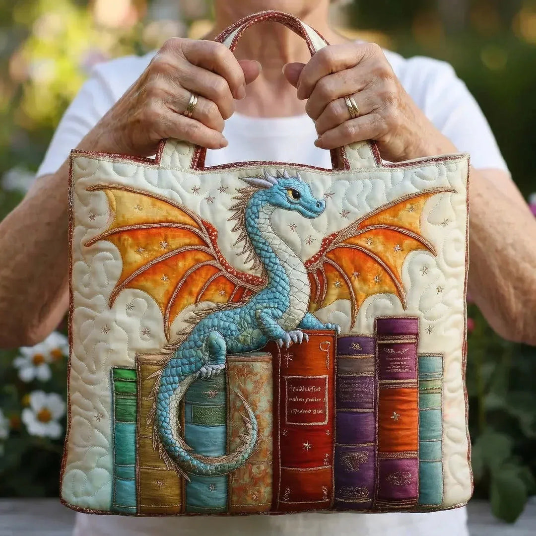 Cartera Artesanal | Dragón Esmeralda Guardián de Libros