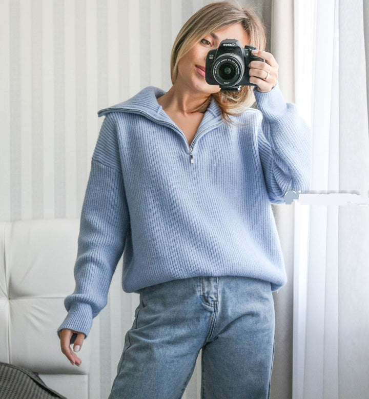 Elodie | Suéter Comfy de Media Cremallera