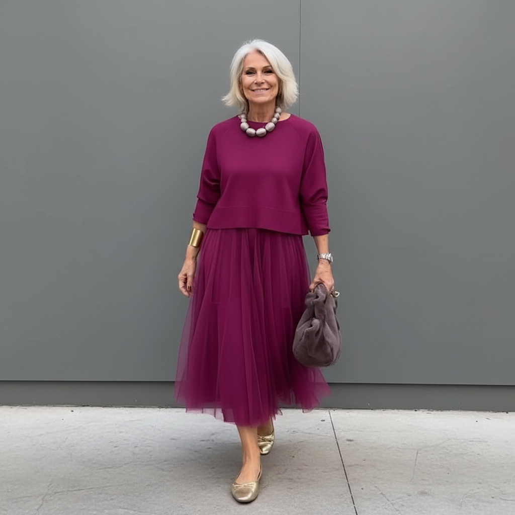 Emmie | Conjunto Elegante de Dos Piezas – Conjunto de Vestido de Punto en Capas Sin Esfuerzo