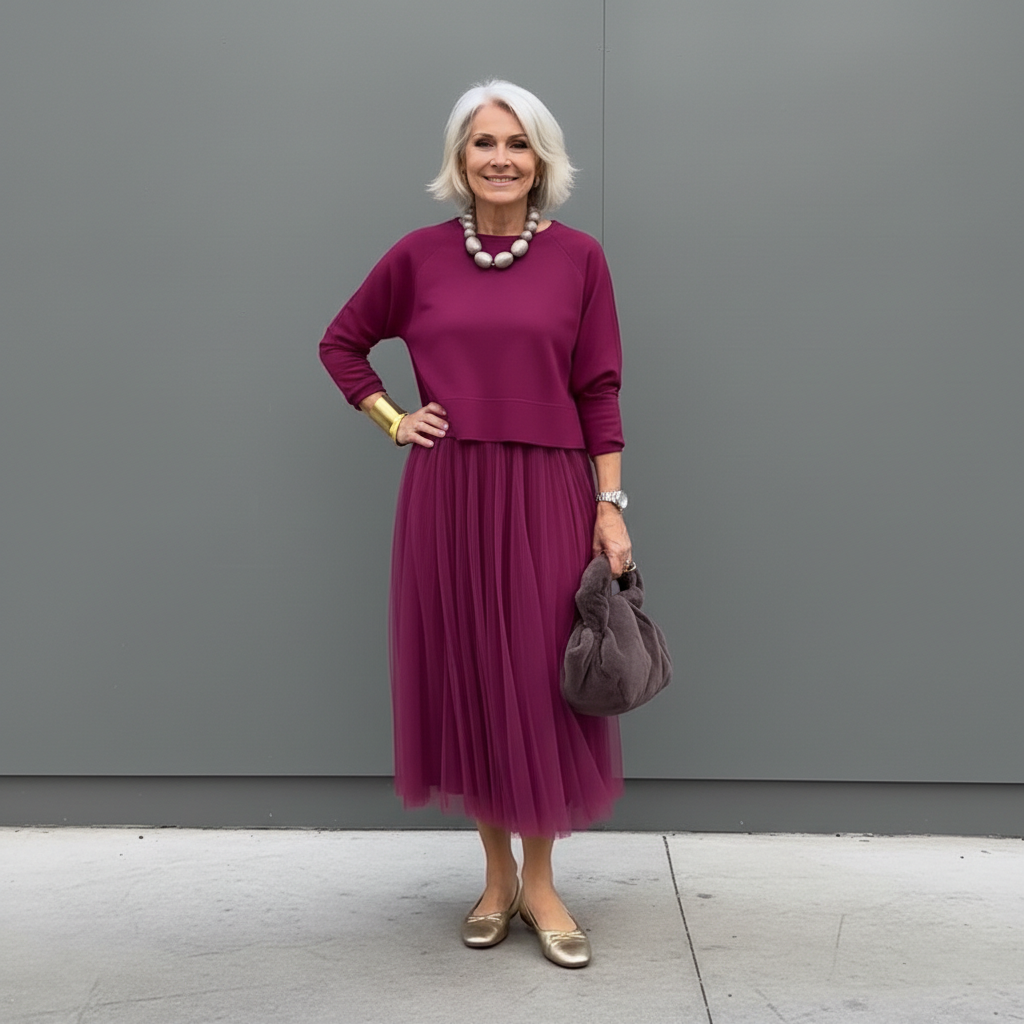 Emmie | Conjunto Elegante de Dos Piezas – Conjunto de Vestido de Punto en Capas Sin Esfuerzo