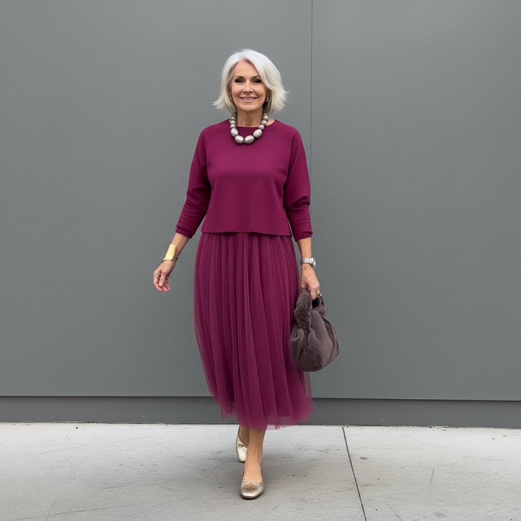 Emmie | Conjunto Elegante de Dos Piezas – Conjunto de Vestido de Punto en Capas Sin Esfuerzo