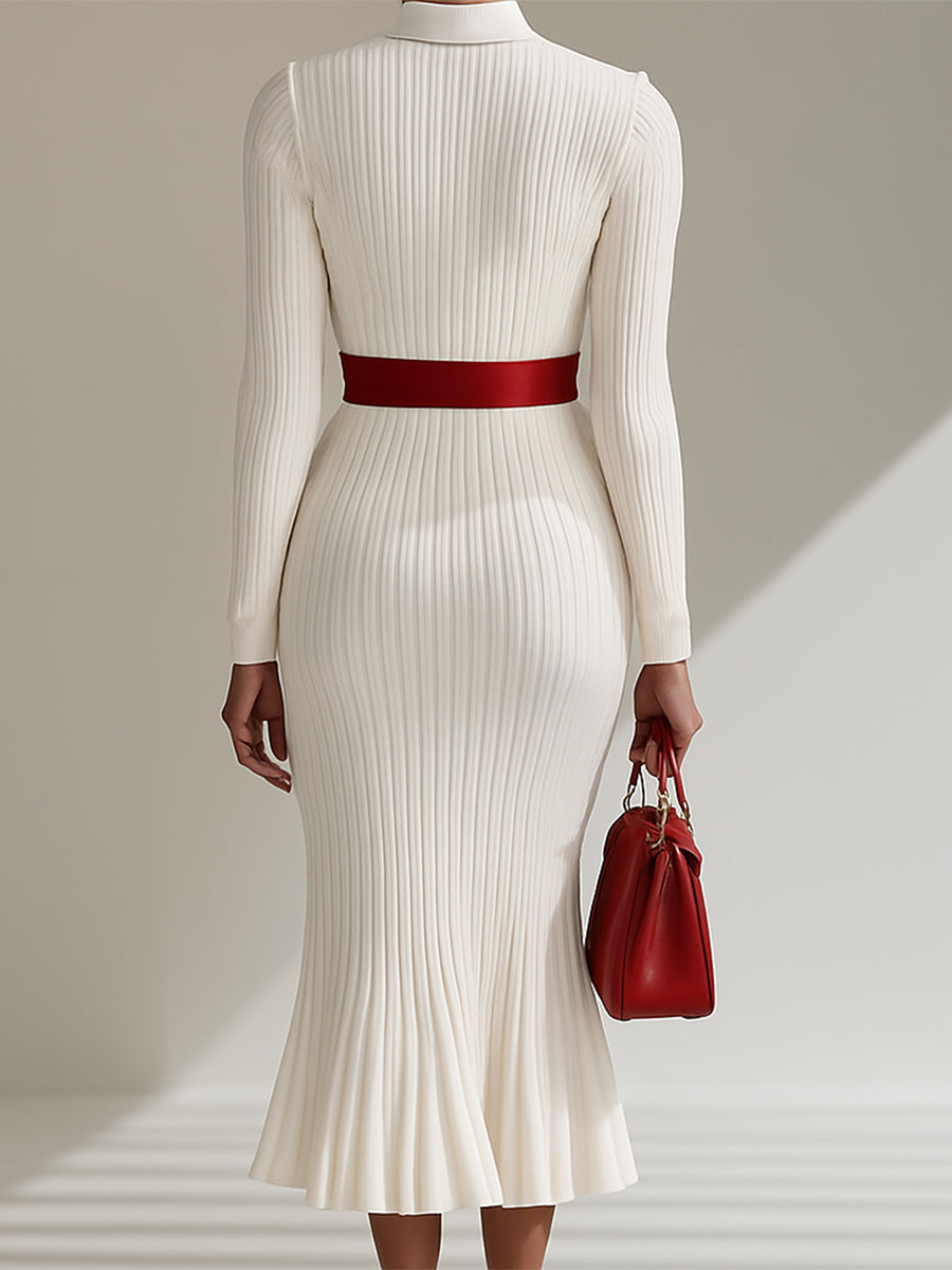 Rosalba | Vestido Maxi de Lana Blanca Elegante