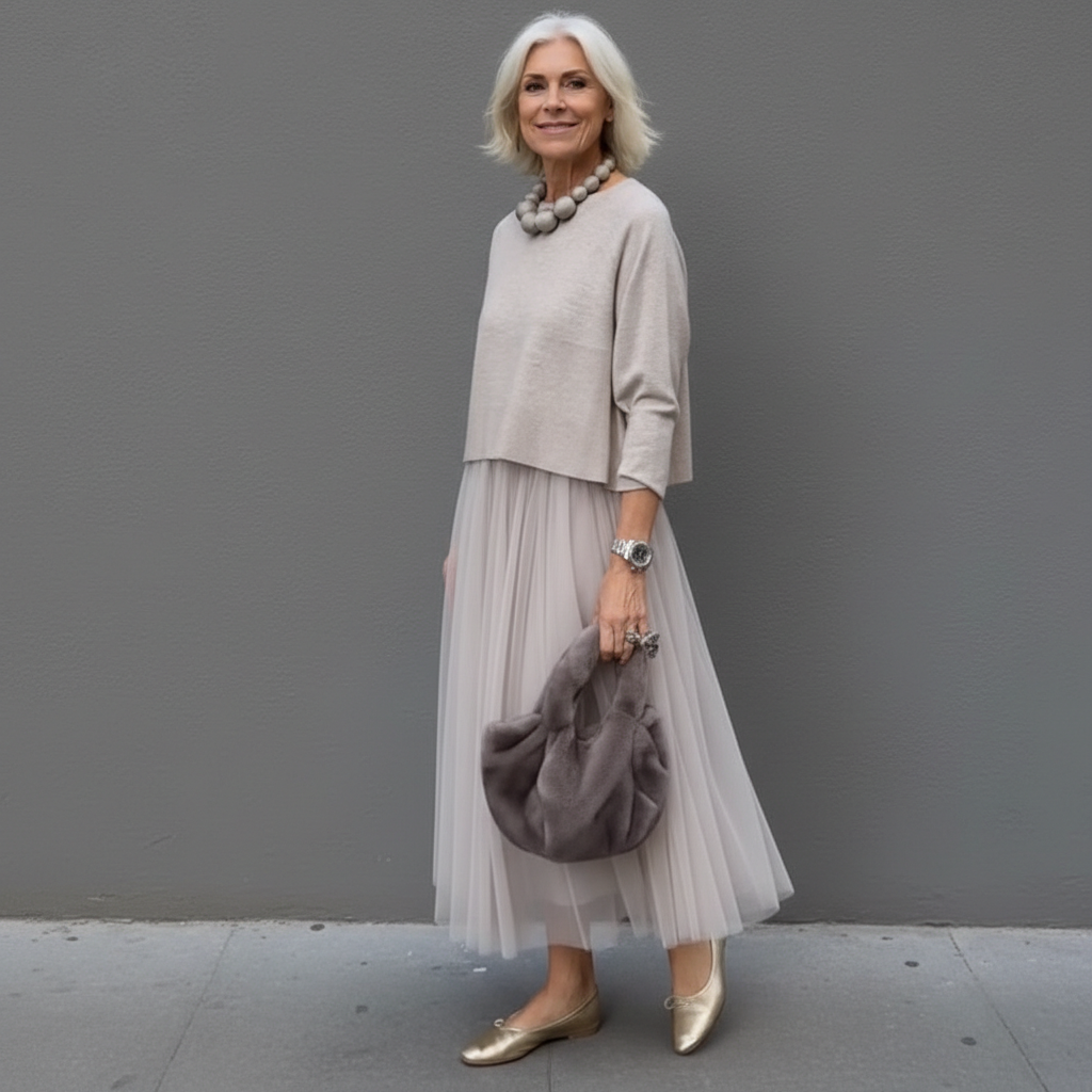 Emmie | Conjunto Elegante de Dos Piezas – Conjunto de Vestido de Punto en Capas Sin Esfuerzo