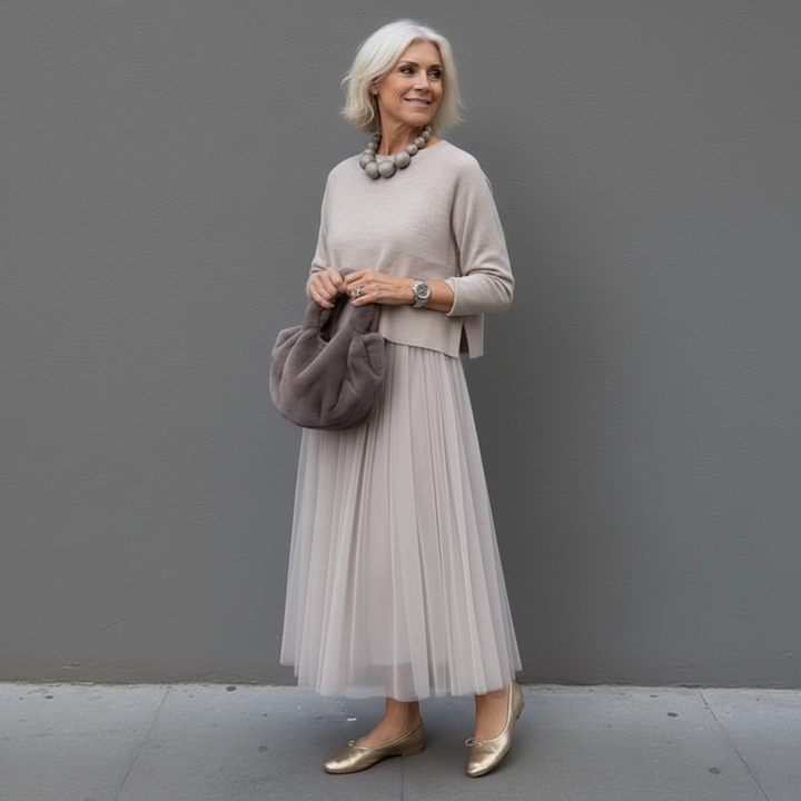 Emmie | Conjunto Elegante de Dos Piezas – Conjunto de Vestido de Punto en Capas Sin Esfuerzo