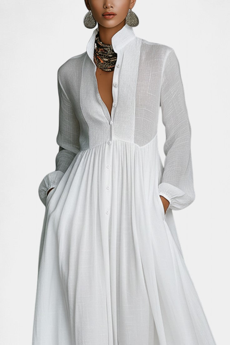 Fabiola | Vestido Largo Minimalista de Algodón