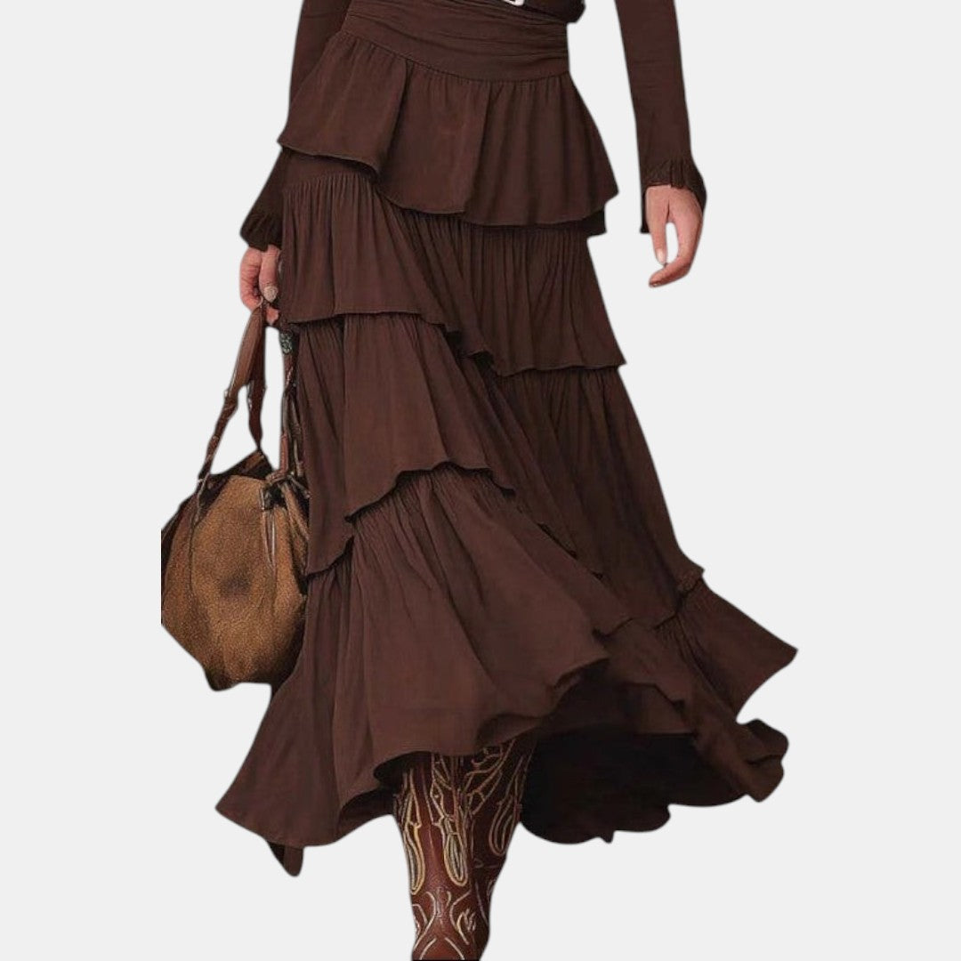 Solange | Vestido Midi Retro con Volantes