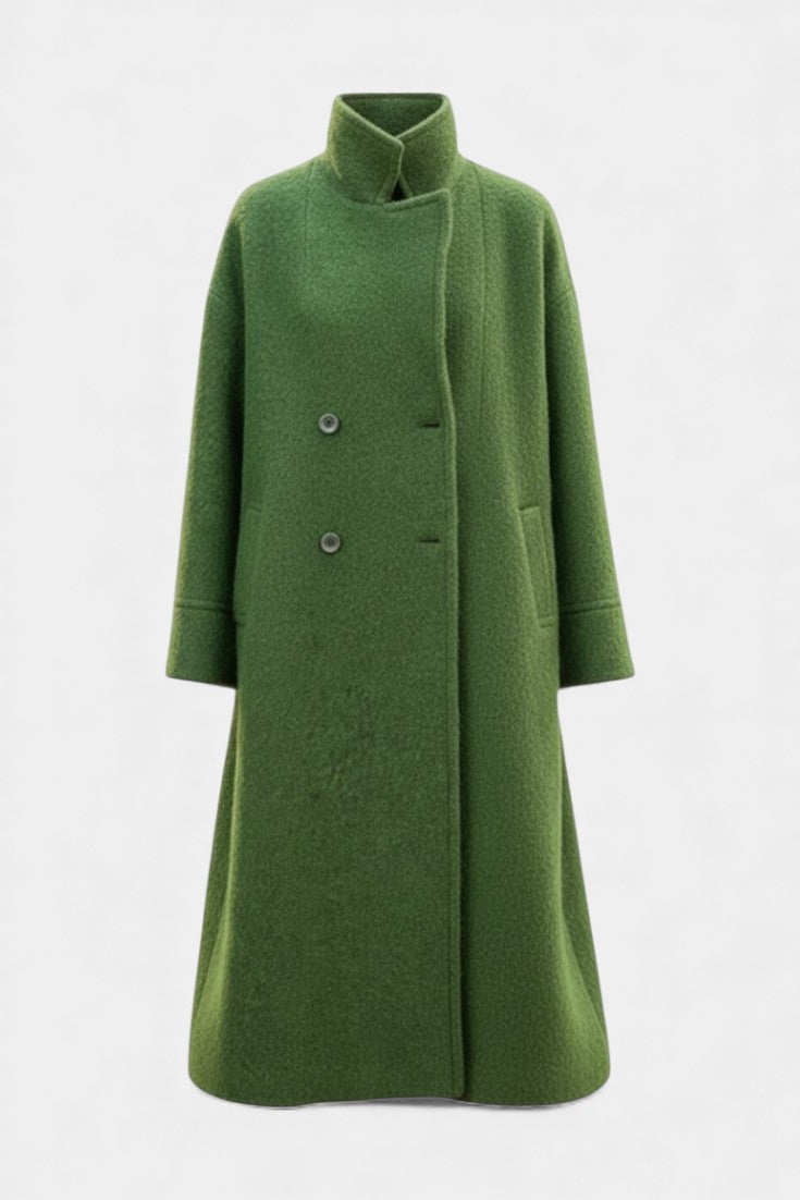 Remedios | Abrigo Largo Oversize de Doble Botonadura con Cuello