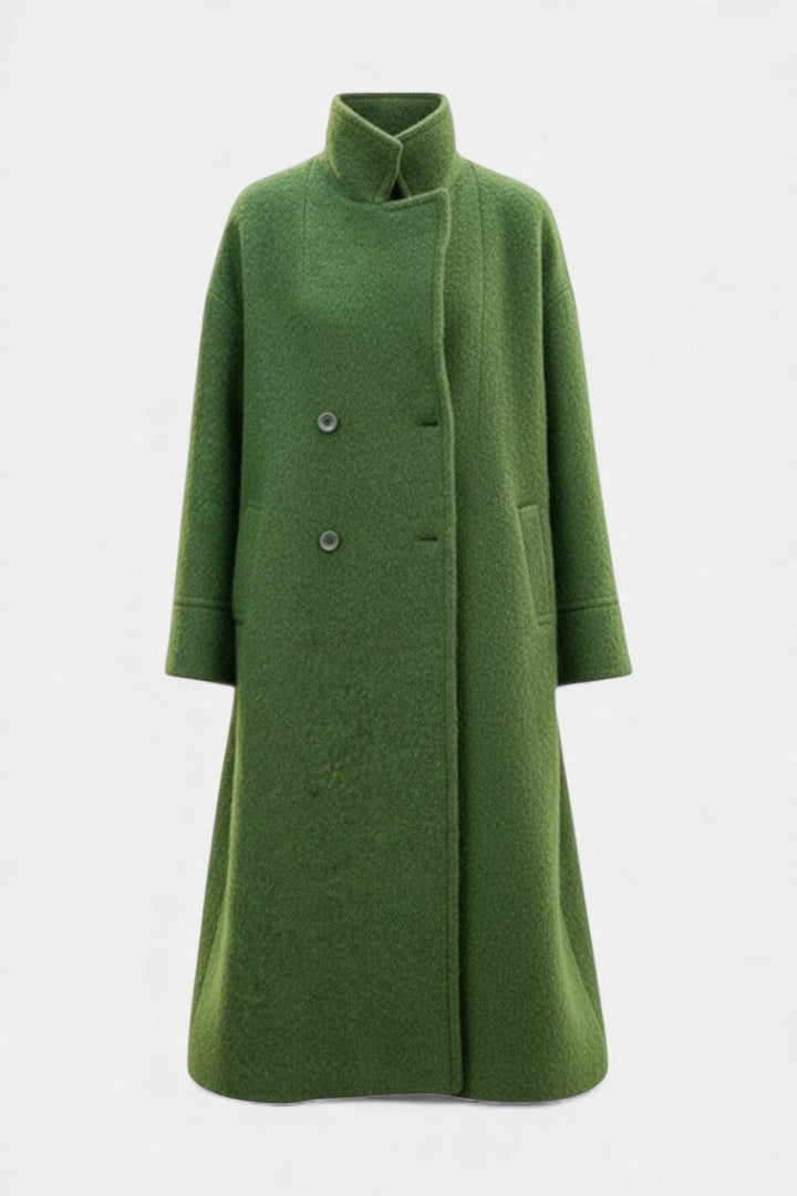 Remedios | Abrigo Largo Oversize de Doble Botonadura con Cuello