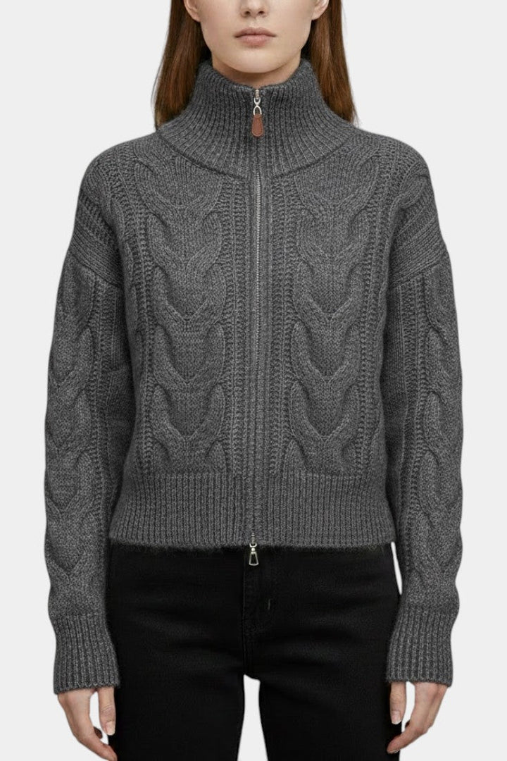Silveria | Cárdigan con Cremallera y Cuello Alto