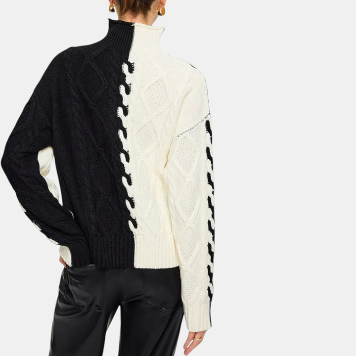 Elvia | Suéter Colorblock de Cuello Alto