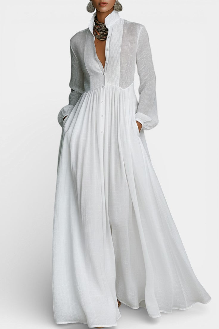 Fabiola | Vestido Largo Minimalista de Algodón