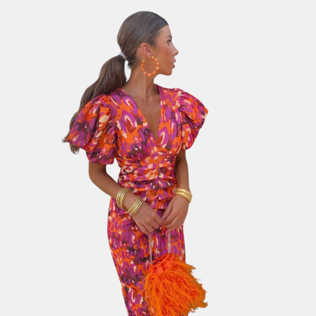 Giselle | Vestido Midi Floral con Vuelo