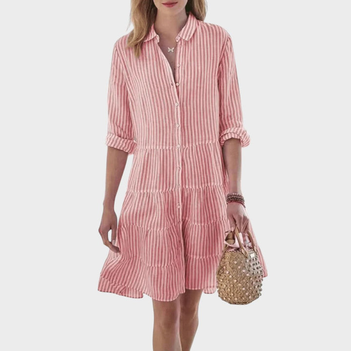 Nahir | Vestido a Rayas con Botones