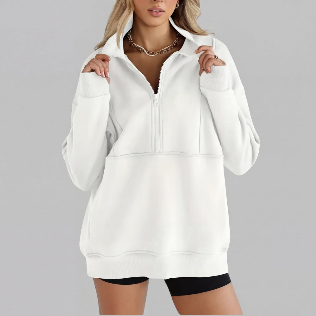 Psalm | Sudadera de Manga Larga Oversized con Media Cremallera y Cuello Cómodo
