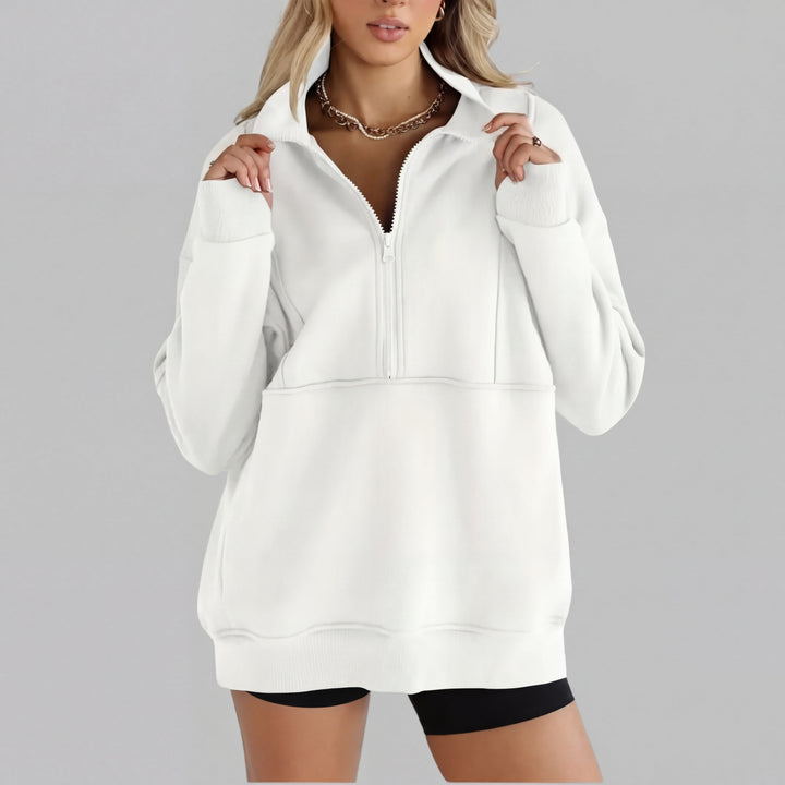 Psalm | Sudadera de Manga Larga Oversized con Media Cremallera y Cuello Cómodo