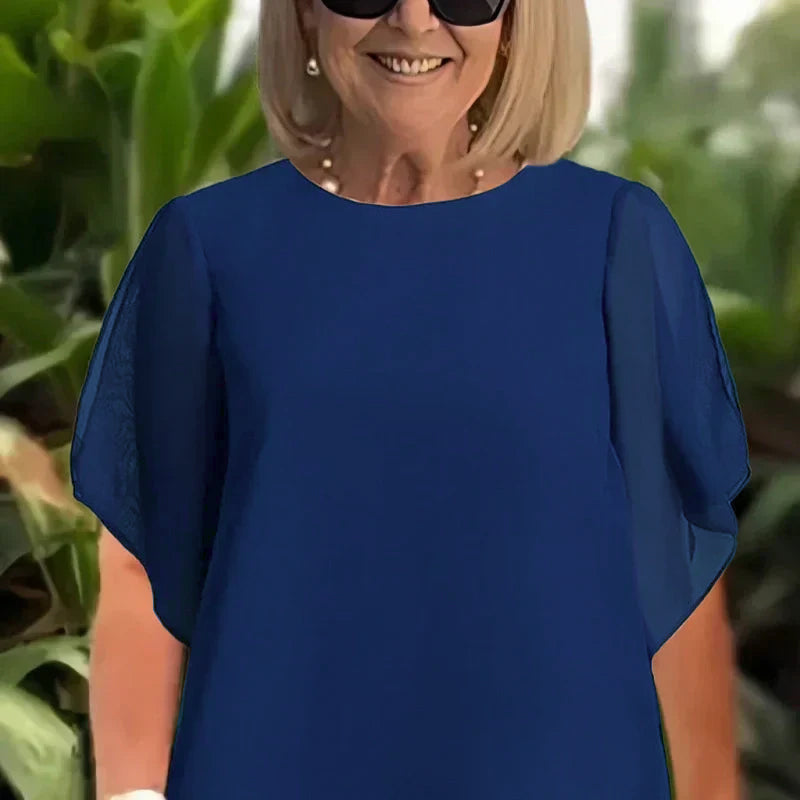 Herlene | Conjunto Elegante de Dos Piezas – Top Capa y Pantalones de Pierna Ancha