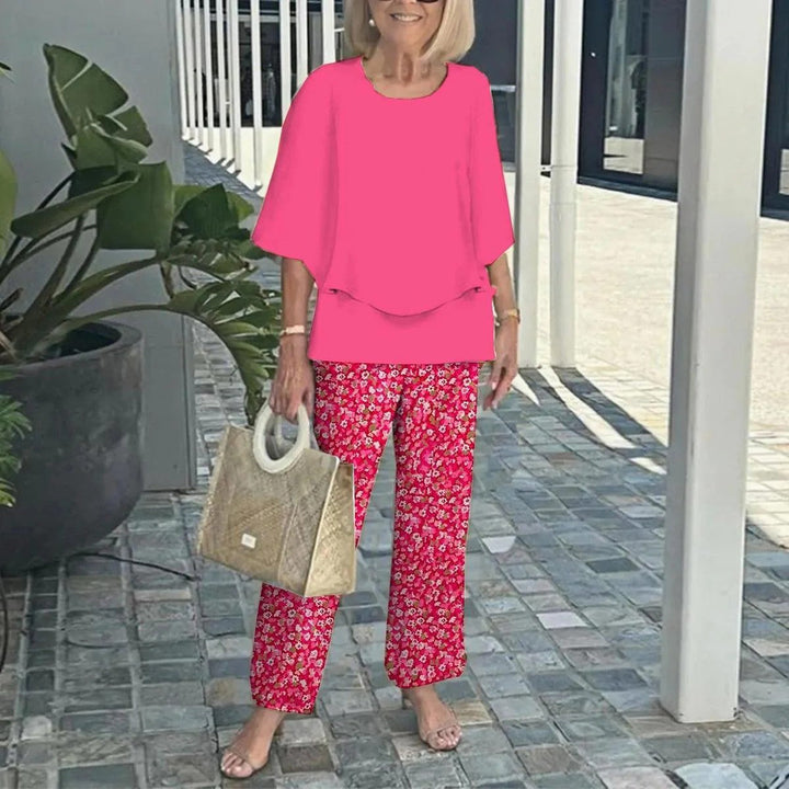 Wenda | Conjunto de Dos Piezas Sin Esfuerzo – Top Relajado y Pantalones de Pierna Ancha