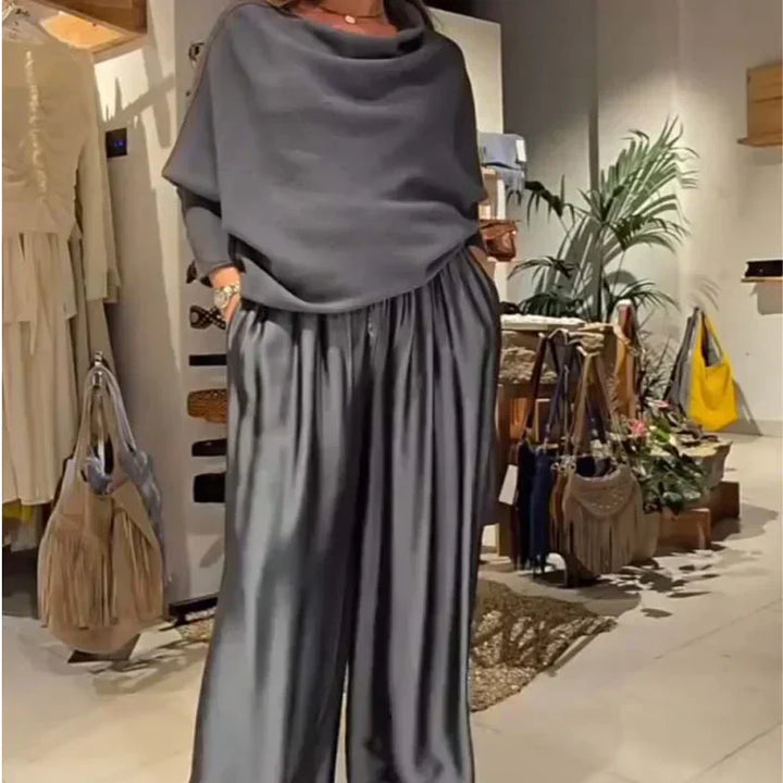 Conjunto Elegante Off-Shoulder Georgina – Sofisticación Moderna con un Caída Impecable