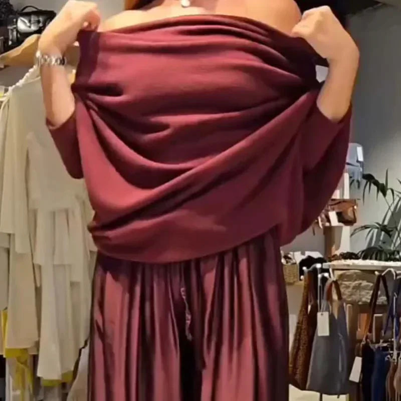 Conjunto Elegante Off-Shoulder Georgina – Sofisticación Moderna con un Caída Impecable