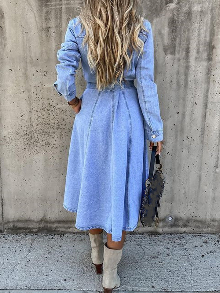 Luna | Vestido de Denim de Manga Larga