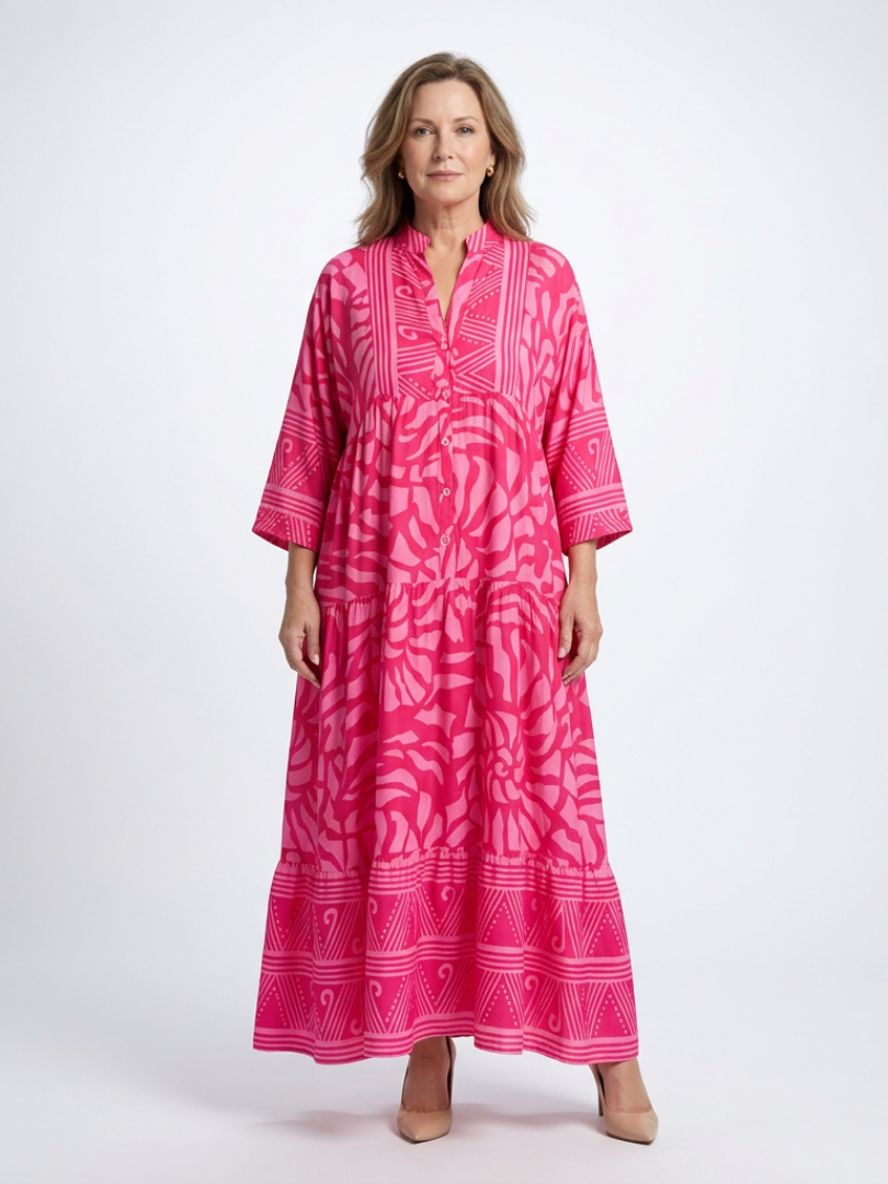 Katia | Vestido Midi Floral con Botonera