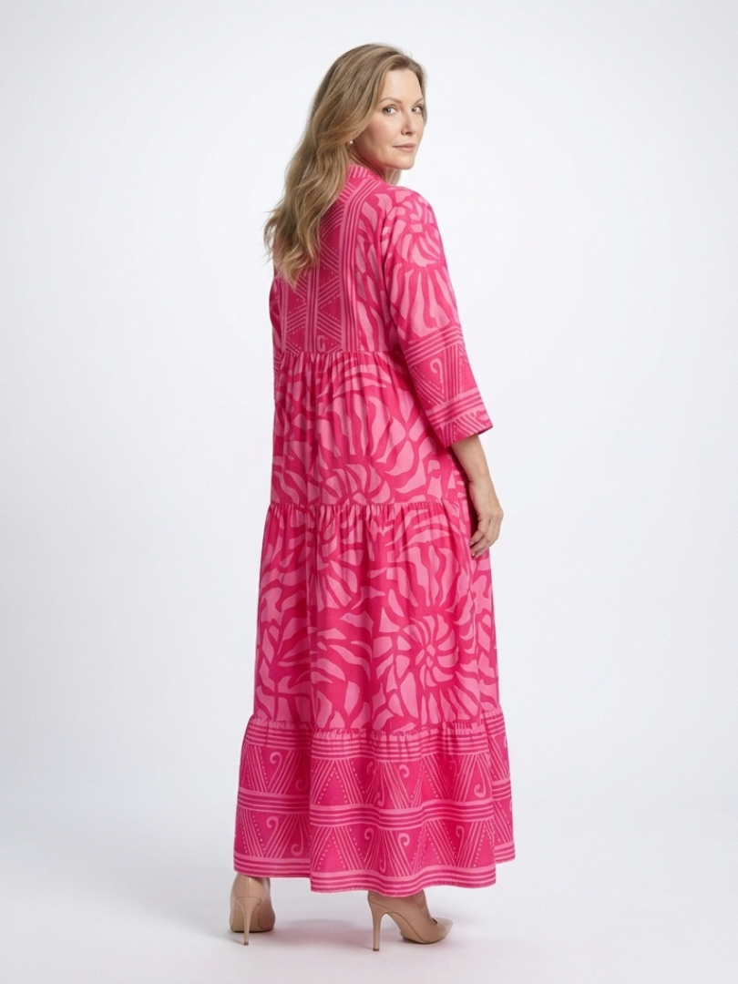 Katia | Vestido Midi Floral con Botonera
