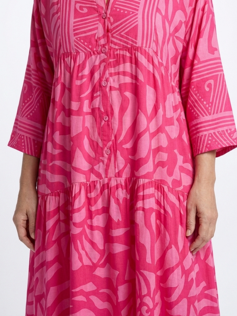 Katia | Vestido Midi Floral con Botonera