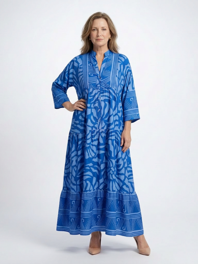 Katia | Vestido Midi Floral con Botonera