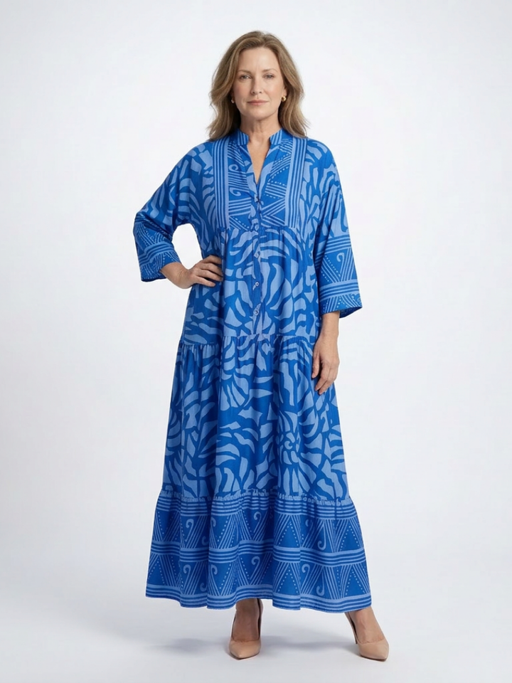 Katia | Vestido Midi Floral con Botonera
