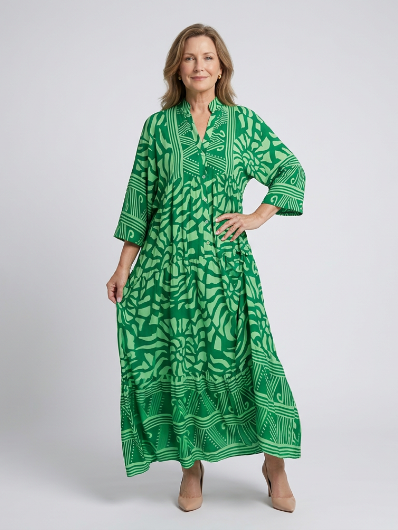 Katia | Vestido Midi Floral con Botonera