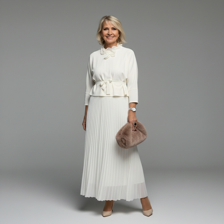 Emmie | Conjunto Elegante de Dos Piezas – Conjunto de Vestido de Punto en Capas Sin Esfuerzo