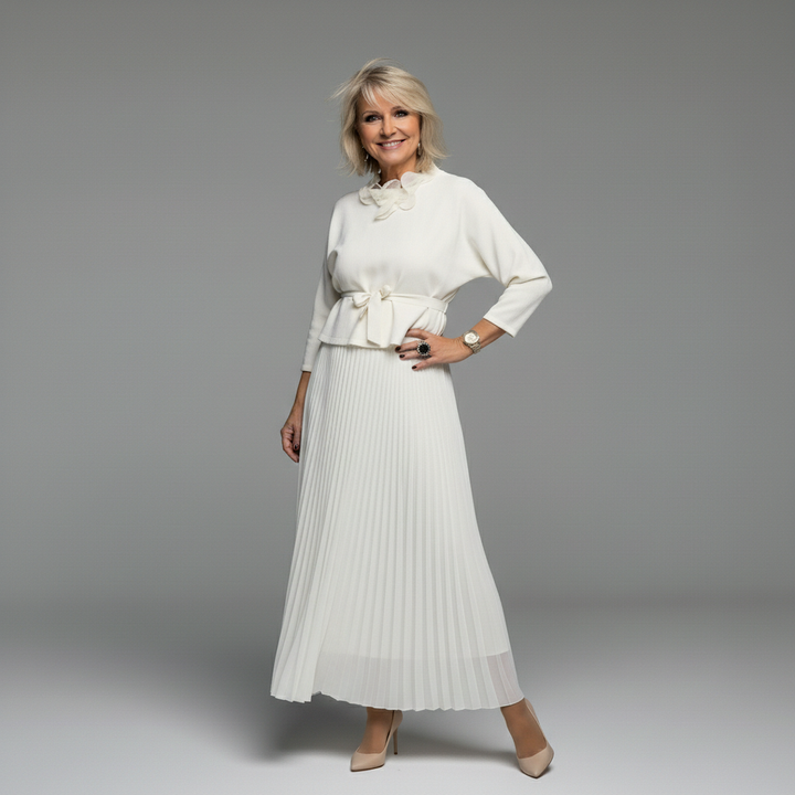 Emmie | Conjunto Elegante de Dos Piezas – Conjunto de Vestido de Punto en Capas Sin Esfuerzo