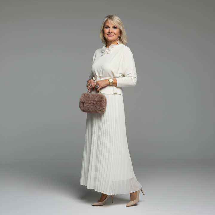 Emmie | Conjunto Elegante de Dos Piezas – Conjunto de Vestido de Punto en Capas Sin Esfuerzo