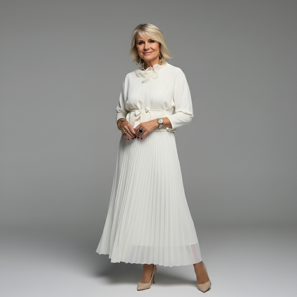 Emmie | Conjunto Elegante de Dos Piezas – Conjunto de Vestido de Punto en Capas Sin Esfuerzo
